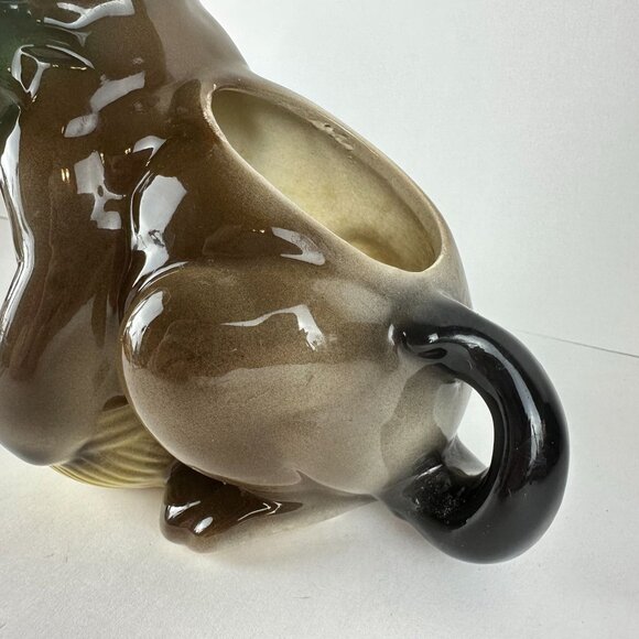 Vintage Royal Copley Ceramic Cat Planter With Bow & Yarn Ball - Picture 4 of 8